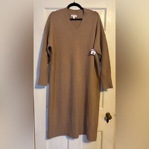 NWT Nordstrom wool and cashmere V-neck sweater dress